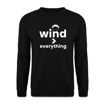 Wind > Everything - Unisex Pullover - Schwarz - Vorne - Alina (178cm) & Michal (187cm)