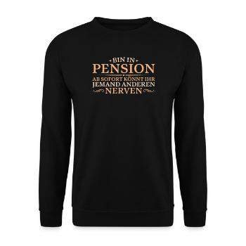 Pensionierter Beamter Abschied Pension - Unisex Pullover - Schwarz - Vorne - Alina (178cm) & Michal (187cm)