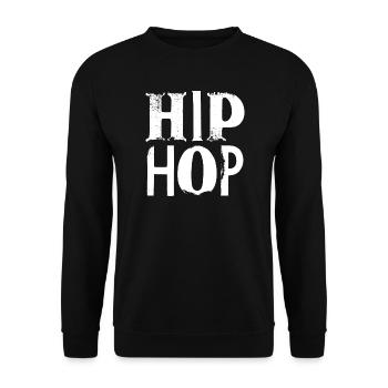Retro Hip-Hop der 90er Jahre - Unisex Pullover - Schwarz - Vorne - Alina (178cm) & Michal (187cm)