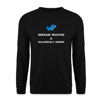 Message_received - Unisex Pullover - Schwarz - Vorne - Alina (178cm) & Michal (187cm)