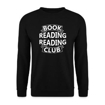 Book Reading Club Bookworm Reader Banner Design - Unisex Pullover - Schwarz - Vorne - Alina (178cm) & Michal (187cm)