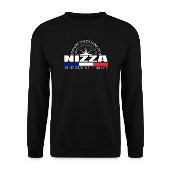 Nizza - Unisex Pullover - Schwarz - Vorne - Alina (178cm) & Michal (187cm)