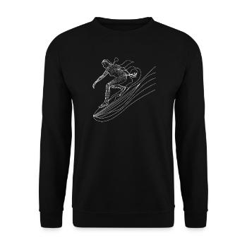 Surfen Mädchen Skizze - Unisex Pullover - Schwarz - Vorne - Alina (178cm) & Michal (187cm)