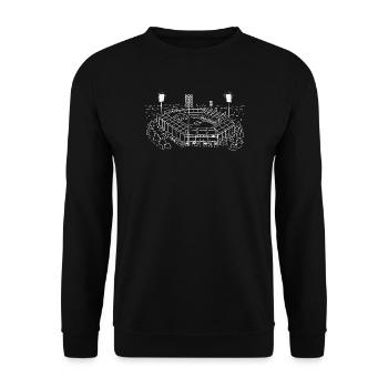 Nürnberg Fußball Stadion - Vintage Design - Unisex Pullover - Schwarz - Vorne - Alina (178cm) & Michal (187cm)
