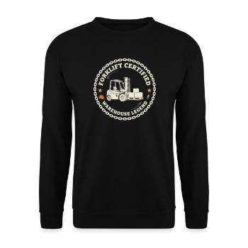 Gabelstaplerlegende des Vintage Magazins - Unisex Pullover - Schwarz - Vorne - Alina (178cm) & Michal (187cm)