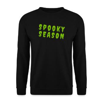 Spooky Season – Toxic Green Typography - Unisex Pullover - Schwarz - Vorne - Alina (178cm) & Michal (187cm)