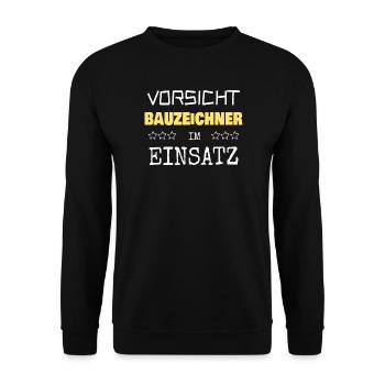 Beruf Bauzeichner - Unisex Pullover - Schwarz - Vorne - Alina (178cm) & Michal (187cm)