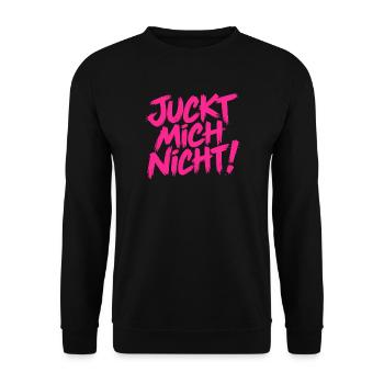 Juckt mich nicht - Cooler Spruch - Unisex Pullover - Schwarz - Vorne - Alina (178cm) & Michal (187cm)
