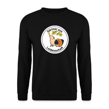 Meerschweinchen Gärtner Leidenschaft Deko - Unisex Pullover - Schwarz - Vorne - Alina (178cm) & Michal (187cm)