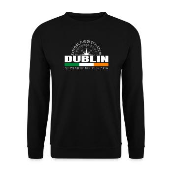 Dublin - Unisex Pullover - Schwarz - Vorne - Alina (178cm) & Michal (187cm)