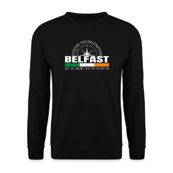 Belfast - Unisex Pullover - Schwarz - Vorne - Alina (178cm) & Michal (187cm)