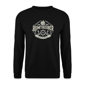 Rumtreiber Nautische Abenteuer - Unisex Pullover - Schwarz - Vorne - Alina (178cm) & Michal (187cm)