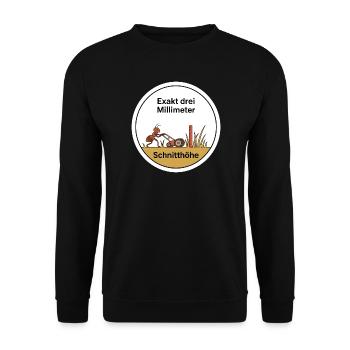 Rasenpflege Schnitthöhe Ameise Gärtner Geschenk - Unisex Pullover - Schwarz - Vorne - Alina (178cm) & Michal (187cm)