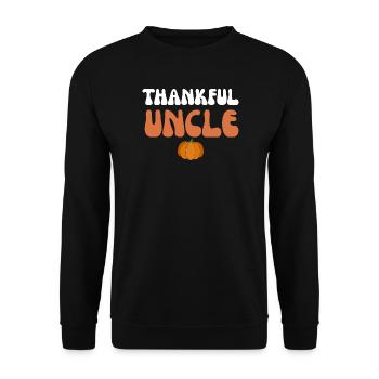 Dankbarer Onkel Thanksgiving-Matching-Familiengeschenk - Unisex Pullover - Schwarz - Vorne - Alina (178cm) & Michal (187cm)