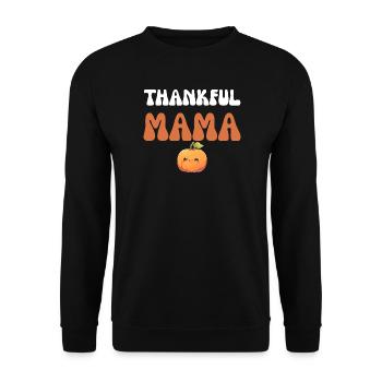 Thankful Mama Thanksgiving-Matching-Familiengeschenk - Unisex Pullover - Schwarz - Vorne - Alina (178cm) & Michal (187cm)