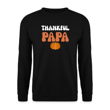 Thankful Papa Thanksgiving Matching Familiengeschenk - Unisex Pullover - Schwarz - Vorne - Alina (178cm) & Michal (187cm)