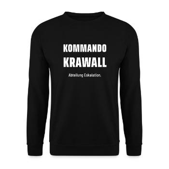 Kommando Krawall - Unisex Pullover - Schwarz - Vorne - Alina (178cm) & Michal (187cm)