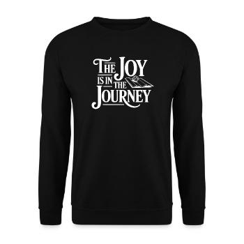 Die Freude liegt in der Reise - Unisex Pullover - Schwarz - Vorne - Alina (178cm) & Michal (187cm)