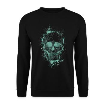 Schädel - Unisex Pullover - Schwarz - Vorne - Alina (178cm) & Michal (187cm)