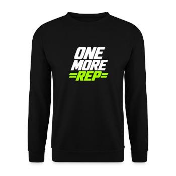 Noch eine Wiederholung – Motivation Bodybuilding - Unisex Pullover - Schwarz - Vorne - Alina (178cm) & Michal (187cm)