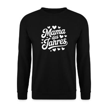Mama des Jahres Herzdesign - Unisex Pullover - Schwarz - Vorne - Alina (178cm) & Michal (187cm)