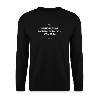 Dial Tone - Modem Nostalgie - Unisex Pullover - Schwarz - Vorne - Alina (178cm) & Michal (187cm)