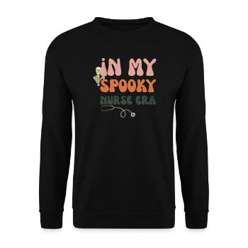 Spooky Nurse Era Retro-Halloween-Geschenk - Unisex Pullover - Schwarz - Vorne - Alina (178cm) & Michal (187cm)