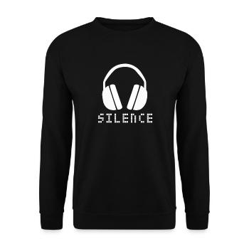 Einfach Schweigen bitte - Silence ! - Unisex Pullover - Schwarz - Vorne - Alina (178cm) & Michal (187cm)
