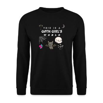 Goth Girl World – Gothic Motiv Geschenkidee  - Unisex Pullover - Schwarz - Vorne - Alina (178cm) & Michal (187cm)