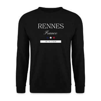 Rennes Frankreich Souvenir – Reise minimalistisch - Unisex Pullover - Schwarz - Vorne - Alina (178cm) & Michal (187cm)