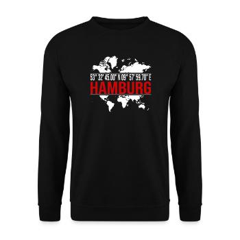 Hamburg - Unisex Pullover - Schwarz - Vorne - Alina (178cm) & Michal (187cm)