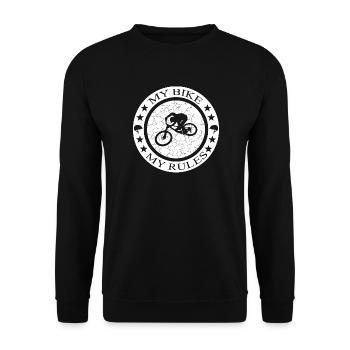 Mein Fahrrad, Meine Regeln - Unisex Pullover - Schwarz - Vorne - Alina (178cm) & Michal (187cm)