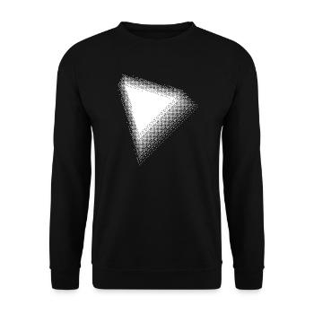 dynamisches geometrisches gepunktetes Dreieck - Unisex Pullover - Schwarz - Vorne - Alina (178cm) & Michal (187cm)
