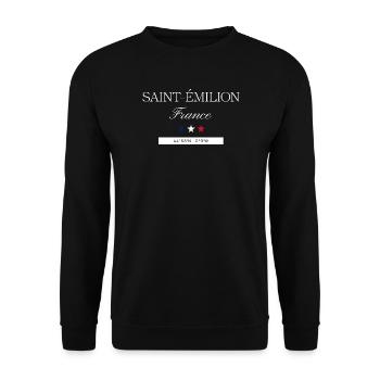 Saint-Émilion Frankreich Souvenir – Reise - Unisex Pullover - Schwarz - Vorne - Alina (178cm) & Michal (187cm)