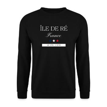 Île de Ré Frankreich Souvenir Reise minimalistisch - Unisex Pullover - Schwarz - Vorne - Alina (178cm) & Michal (187cm)