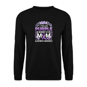 Ich trage Lila zum Gedenken an meine Mutter Alzheimer Awar - Unisex Pullover - Schwarz - Vorne - Alina (178cm) & Michal (187cm)