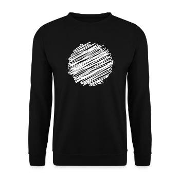 Kreisförmiges Kritzelei-Abstract - Unisex Pullover - Schwarz - Vorne - Alina (178cm) & Michal (187cm)