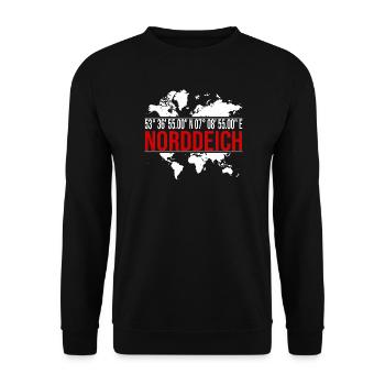 Norddeich - Unisex Pullover - Schwarz - Vorne - Alina (178cm) & Michal (187cm)