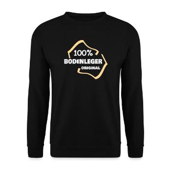 Bodenleger als Arbeit - Unisex Pullover - Schwarz - Vorne - Alina (178cm) & Michal (187cm)