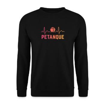 Petanque Herzschlag Boccia Ball Petanque - Unisex Pullover - Schwarz - Vorne - Alina (178cm) & Michal (187cm)