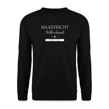 Maastricht Niederlande Souvenir – Reise minimalist - Unisex Pullover - Schwarz - Vorne - Alina (178cm) & Michal (187cm)