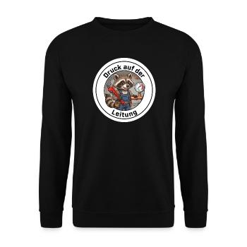  Raccoon Druck Auf Der Leitung Baby Shirt - Unisex Pullover - Schwarz - Vorne - Alina (178cm) & Michal (187cm)