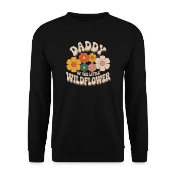 Papa der kleinen Wildblume - Unisex Pullover - Schwarz - Vorne - Alina (178cm) & Michal (187cm)