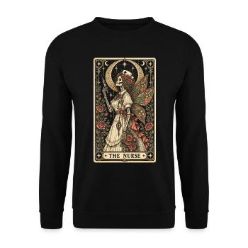 Das Nurse Card Fairycore-Skelett - Unisex Pullover - Schwarz - Vorne - Alina (178cm) & Michal (187cm)