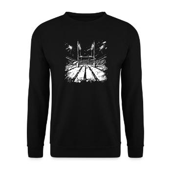 Rugby Feld - Unisex Pullover - Schwarz - Vorne - Alina (178cm) & Michal (187cm)