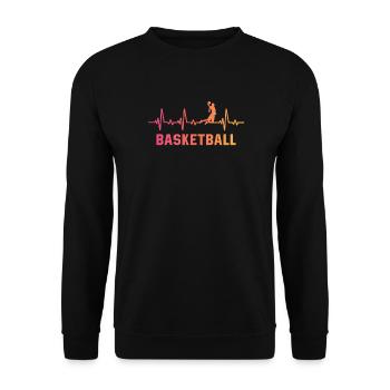 Basketball herzschlag basketballspiel - Unisex Pullover - Schwarz - Vorne - Alina (178cm) & Michal (187cm)