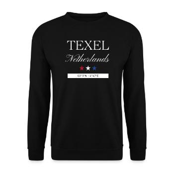 Texel Niederlande Souvenir – Reise minimalistisch - Unisex Pullover - Schwarz - Vorne - Alina (178cm) & Michal (187cm)