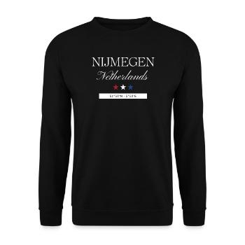 Nijmegen Niederlande Souvenir – Reise minimalist - Unisex Pullover - Schwarz - Vorne - Alina (178cm) & Michal (187cm)