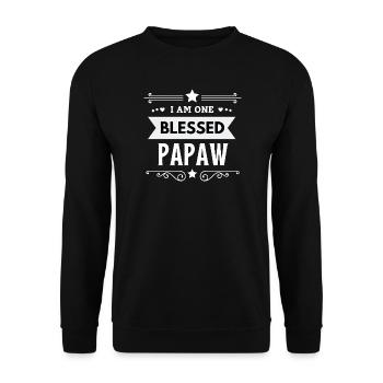 Ich bin ein Opa – Stolzes Opa-Geschenk - Unisex Pullover - Schwarz - Vorne - Alina (178cm) & Michal (187cm)