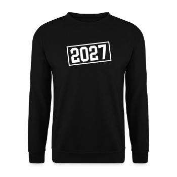 2027 Stempel - Unisex Pullover - Schwarz - Vorne - Alina (178cm) & Michal (187cm)